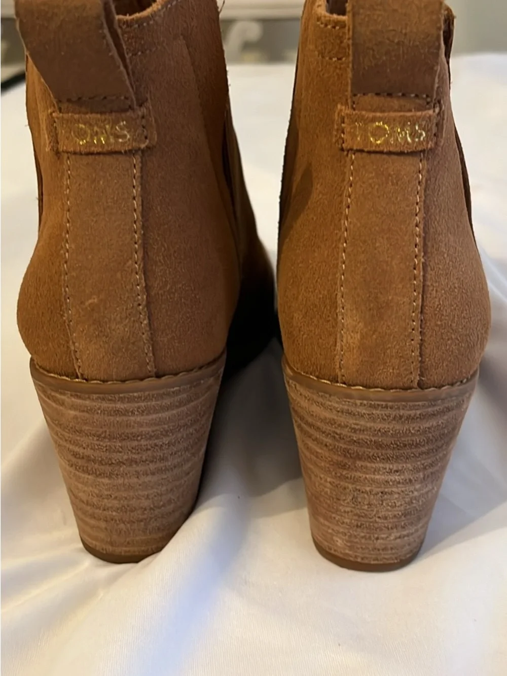 Toms Clare Wedge Ankle Boots - Tan